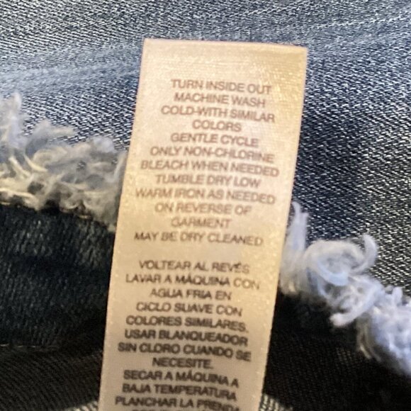 CHICOS Ombre Denim Jacket Cropped 3/4 Sleeve Sz 1 (M/8) #114G - Picture 13 of 13